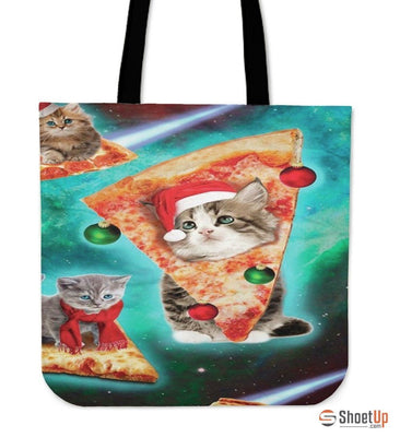 Cat On Pizza 3D Printed-Tote Bag-Free Shipping - Deruj.com
