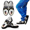 Alaskan Malamute Dog Print Slip Ons (Black) For Kids- Express Shipping - Deruj.com