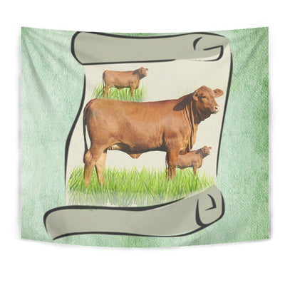 Hand Crafted Red Brangus Cattle Print Tapestry-Free Shipping - Deruj.com