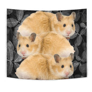 Golden Hamster On Black Print Tapestry-Free Shipping - Deruj.com