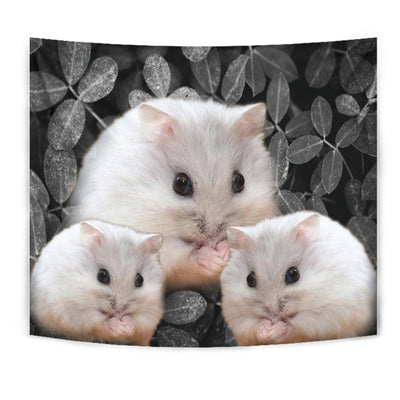 Chinese Hamster On Black Print Tapestry-Free Shipping - Deruj.com