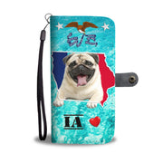 Cute Pug Dog Print Wallet Case- Free Shipping-IA State - Deruj.com