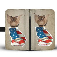 Burmese Cat Print Wallet Case-Free Shipping-GA State - Deruj.com