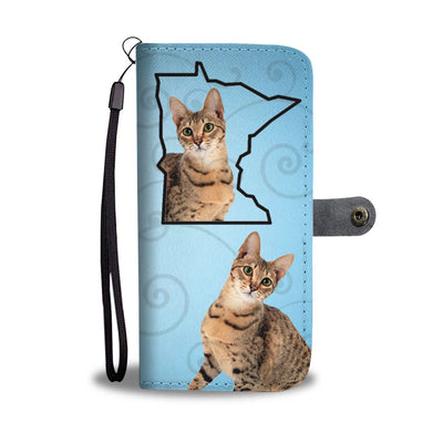 Savannah Cat Print Wallet Case-Free Shipping-MN State - Deruj.com