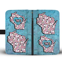 Cute Japanese Chin Floral Print Wallet Case-Free Shipping-WI State - Deruj.com