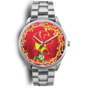 Vizsla Dog Art ON Red New York Christmas Special Wrist Watch-Free Shipping - Deruj.com