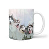 Siberian Husky Dog Mount Rushmore Print 360 Mug - Deruj.com