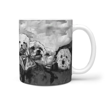 Maltese Dog Black&White Mount Rushmore Print 360 Mug - Deruj.com