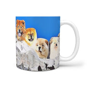Chow Chow Dog Mount Rushmore Print 360 White Mug - Deruj.com