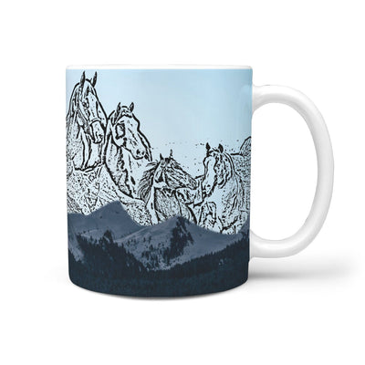 American Paint Horse Mount Rushmore Print 360 White Mug - Deruj.com