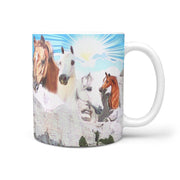 Arabian Horse Mount Rushmore Print 360 White Mug - Deruj.com