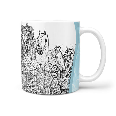 Arabian Horse Mount Rushmore Art Print 360 White Mug - Deruj.com