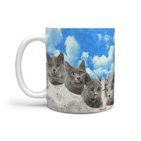 Russian Blue Cat Art Mount Rushmore Print 360 Mug - Deruj.com