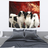 Japanese Chin On Red Print Tapestry-Free Shipping - Deruj.com