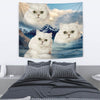 White Persian Cat On Mountain Print Tapestry-Free Shipping - Deruj.com