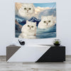 White Persian Cat On Mountain Print Tapestry-Free Shipping - Deruj.com