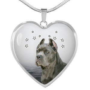 Cane Corso Print Heart Pendant Luxury Necklace-Free Shipping - Deruj.com