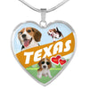 Cute Beagle Dog Print Texas Heart Pendant Luxury Necklace-Free Shipping - Deruj.com