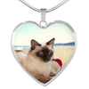Balinese Cat Print Heart Pendant Luxury Necklace-Free Shipping - Deruj.com
