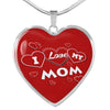 'I Love MY MOM' Red Print Heart Pendant Luxury Necklace-Free Shipping - Deruj.com