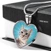 Egyptian Mau Cat Print Heart Pendant Luxury Necklace-Free Shipping - Deruj.com