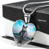 Chartreux Cat Print Heart Pendant Luxury Necklace-Free Shipping - Deruj.com