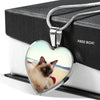 Balinese Cat Print Heart Pendant Luxury Necklace-Free Shipping - Deruj.com
