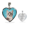 Egyptian Mau Cat Print Heart Pendant Luxury Necklace-Free Shipping - Deruj.com