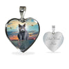 Cute Chartreux Cat Print Heart Pendant Luxury Necklace-Free Shipping - Deruj.com