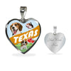 Cute Beagle Dog Print Texas Heart Pendant Luxury Necklace-Free Shipping - Deruj.com