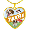Cute Beagle Dog Print Texas Heart Pendant Luxury Necklace-Free Shipping - Deruj.com