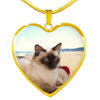 Balinese Cat Print Heart Pendant Luxury Necklace-Free Shipping - Deruj.com