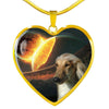 Amazing Afghan Hound Dog Print Heart Pendant Luxury Necklace-Free Shipping - Deruj.com