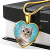 Egyptian Mau Cat Print Heart Pendant Luxury Necklace-Free Shipping - Deruj.com