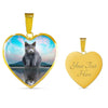Chartreux Cat Print Heart Pendant Luxury Necklace-Free Shipping - Deruj.com