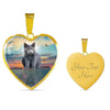 Cute Chartreux Cat Print Heart Pendant Luxury Necklace-Free Shipping - Deruj.com