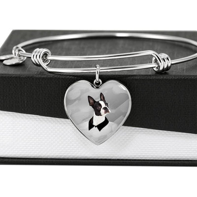 Boston Terrier Print Heart Pendant-Free Shipping - Deruj.com
