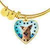 Chinook Dog Print Luxury Heart Charm Bangle-Free Shipping - Deruj.com