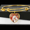 Afghan Hound Print Luxury Heart Charm Bangle -Free Shipping - Deruj.com