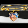 Norwich Terrier Print Luxury Heart Charm Bangle-Free Shipping - Deruj.com