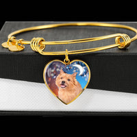 Norwich Terrier Print Luxury Heart Charm Bangle-Free Shipping - Deruj.com