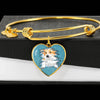 Pembroke Welsh Corgi Dog Art Print Heart Pendant Bangle-Free Shipping - Deruj.com