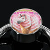 Creamy Unicorn Print Circle Charm Steel Bracelet-Free Shipping - Deruj.com