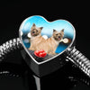 Cairn Terrier Print Heart Charm Steel Bracelet-Free Shipping - Deruj.com