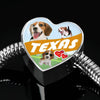 Cute Beagle Dog Print Texas Heart Charm Steel Bracelet-Free Shipping - Deruj.com