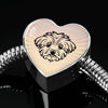 Maltese Dog Vector Art Print Heart Charm Steel Bracelet-Free Shipping - Deruj.com