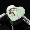 American Paint Horse Watercolor Art Print Heart Charm Steel Bracelet-Free Shipping - Deruj.com