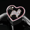 Pomeranian Dog Love Print Heart Charm Steel Bracelet-Free Shipping - Deruj.com