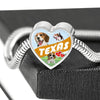 Cute Beagle Dog Print Texas Heart Charm Steel Bracelet-Free Shipping - Deruj.com
