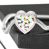 Dachshund Dog Art Print Heart Charm Steel Bracelet-Free Shipping - Deruj.com